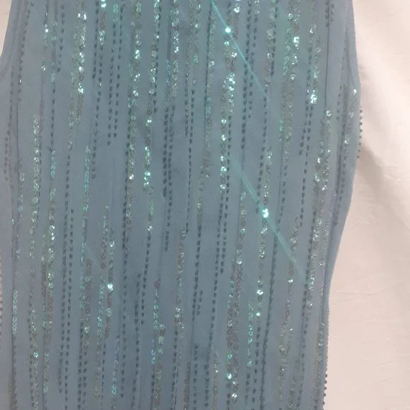 Optimum Nostalgic Women’s Aqua color no sleeves with shiny very small beats - Picture 5 of 6